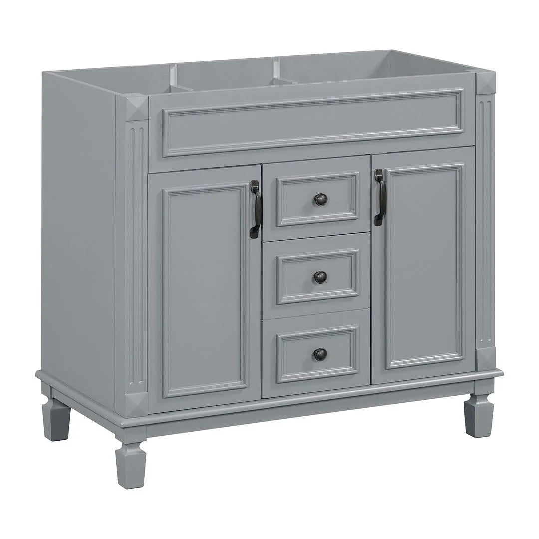 Meuble-lavabo moderne de 36 po avec vasque et armoire à miroir, 2 portes et 2 tiroirs