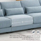 Canapé sectionnel surdimensionné à assise profonde avec méridienne réversible, canapé d'angle convertible en L, bleu
