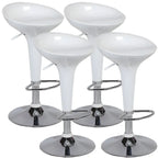 Tabouret de bar pivotant en plastique chromé réglable en hauteur