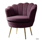 Fauteuil baril confortable avec pieds en métal doré, fauteuil d'appoint pour salon
