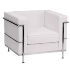 Fauteuil contemporain Emma et Oliver en similicuir avec double cadre enrobant