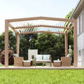 Pergola d'extérieur 11x13 avec toit à persiennes réglables, cadre en aluminium renforcé, gazebo d'extérieur pour terrasse, patio, jardin ou arrière-cour