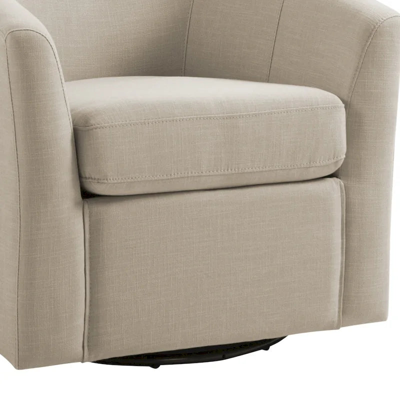 Lot de 2 fauteuils d’appoint modernes pivotants en forme de tonneau, rembourrés, pour le salon