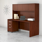 Bureau de 72 po avec huche et caisson mobile à 3 tiroirs