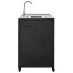Évier de cuisine d'extérieur mobile, station évier de cuisine modulaire de patio avec armoire