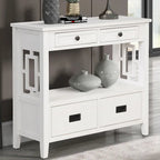 Console avec 4 tiroirs et une étagère de rangement