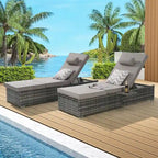 Excellent ensemble de chaises longues d'extérieur pour la relaxation et les loisirs