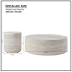 Table Basse Ronde Motif MARS Faux Table de Cocktail Table Centrale Table d'Appoint Table de Chevet - ModernLuxe