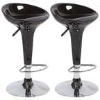 Tabouret de bar pivotant en plastique chromé réglable en hauteur