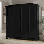 Armoire-penderie Kyle à 4 portes en bois massif 100 % Palace Imports, avec portes en bois massif ou miroir