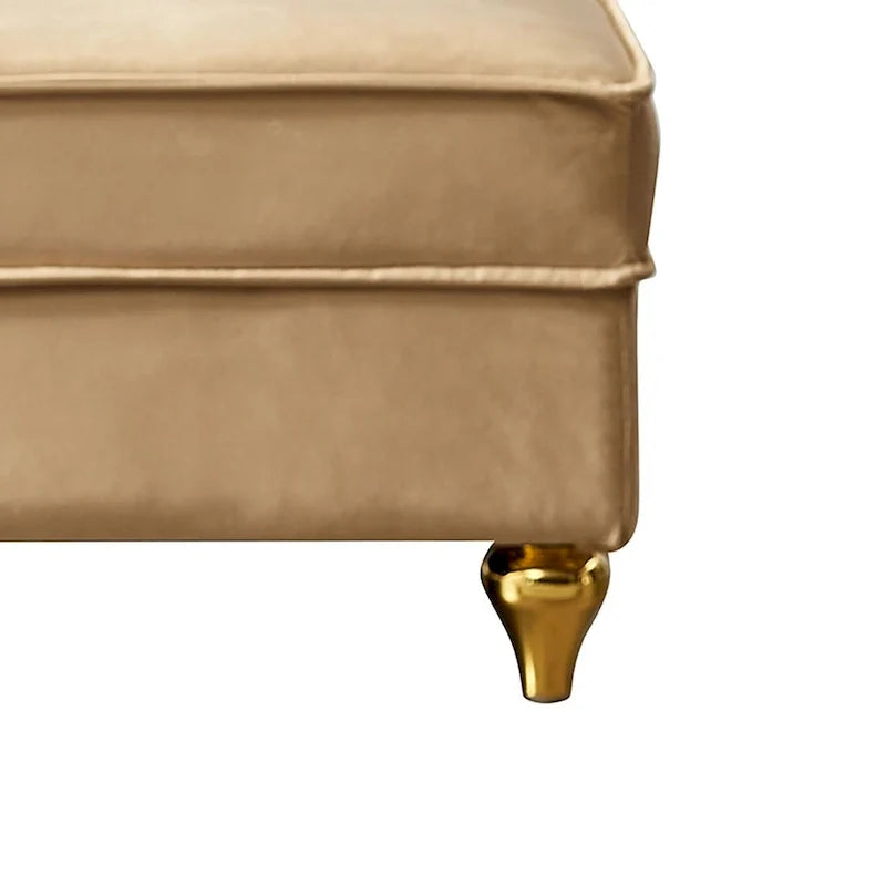 Fauteuil méridienne de rangement élégant français en velours avec coussin