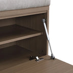Banc de rangement pour chaussures, meuble à chaussures avec assise rembourrée et deux portes pour entrée