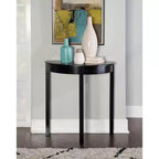 Table console cerisier noir et demi-lune noire, simple