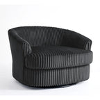 Fauteuil pivotant rond surdimensionné en velours côtelé avec accoudoirs encastrés 43 W