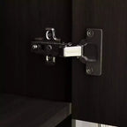 Hitow Armoire de rangement double tiroir avec portes miroir et zones de rangement