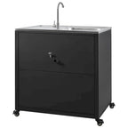 Évier de cuisine d'extérieur mobile, station évier de cuisine modulaire de patio avec armoire