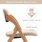 Chaises de salle à manger pliantes empilables en bois avec sièges rembourrés (lot de 4)