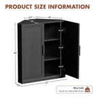 Meuble d'angle Dovelina avec étagères réglables, buffet, meuble à vin, meuble de cuisine et de salle à manger avec portes en bois - 31H x 31L, 36H x 31L