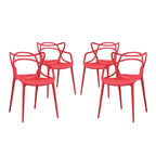 Ensemble de 4 chaises en plastique intriqué