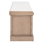 Banc de rangement SAFAVIEH Fiorello avec coussin et 3 tiroirs - 47,3 L x 15 P x 19 H - 47 L x 15 P x 19 H