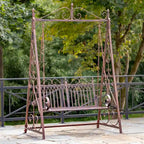 Banc-balançoire en fer Tserovani en bronze - 57,5x35x91