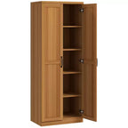 Garde-manger de cuisine 2 portes de 160 cm, meuble de rangement autoportant avec 5 étagères et 2 étagères réglables pour salle à manger