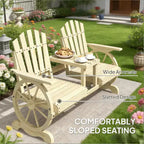 Banc de patio GDFStudio Sydel Wagon Wheel avec table centrale et compartiment de rangement