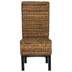 Lot de 2 chaises de salle à manger en osier naturel 48L x 56P x 104H cm, style bohème côtier