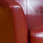Fauteuil club baquet en cuir reconstitué rouge oxblood par Christopher Knight Home