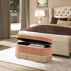 Serena 38 Ottoman banquette de rangement ovale plissée