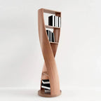 Bibliothèque verticale contemporaine en bois à 5 niveaux Hourglass