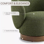Fauteuil d'appoint pivotant Spruce&Spring en tissu avec base en bois