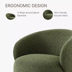 Fauteuil d'appoint pivotant Spruce&Spring en tissu avec base en bois