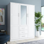 Armoire Palace Imports Cosmo à 3 portes en bois massif à 100 %, avec portes en bois massif ou miroirs