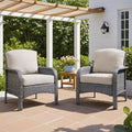 HOMLUX Lot de 2 chaises de patio en osier, ensemble de chaises d'extérieur tout temps à dossier haut en rotin