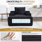 Chaise longue de 170 cm, canapé-lit d'intérieur avec 2 coussins, canapé monoplace sans structure pour salon, aucun assemblage requis