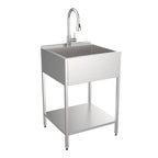 Évier de buanderie et support de lavage en acier inoxydable de 24 po L x 22 po P x 35 po H