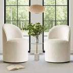 Fauteuil d'appoint pivotant moderne en chenille avec roulettes, fauteuil roulant sans accoudoirs pour salon, chambre ou bureau à domicile - Panipeachy