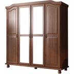 Armoire-penderie Kyle à 4 portes en bois massif 100 % Palace Imports, avec portes en bois massif ou miroir