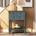Console étroite de 60 cm avec 3 tiroirs et étagère, table d'appoint pour petite entrée ou salon