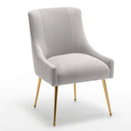 SEYNAR Lot de 8 chaises de salle à manger modernes en velours glamour, chaise de coiffeuse capitonnée pour salon (sans table)