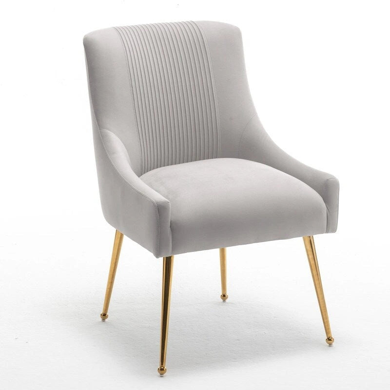 SEYNAR Lot de 8 chaises de salle à manger modernes en velours glamour, chaise de coiffeuse capitonnée pour salon (sans table)