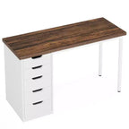 Bureau d'ordinateur Lantine avec 5 tiroirs, bureau moderne et simple de 119 cm pour la maison, le bureau et l'étude, idéal pour les petits espaces