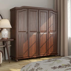 Armoire-penderie Kyle à 4 portes en bois massif 100 % Palace Imports, avec portes en bois massif ou miroir