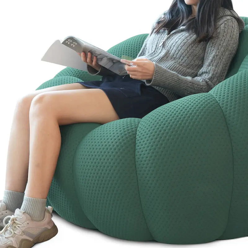2 PIÈCES Canapé bulle rembourré en tissu nid d’abeille 3D, canapé bulle 3 places et fauteuil individuel pour salon