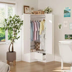 Hitow Armoire Minimaliste, Armoire d'Angle, Modèles à Double Porte et Tiroirs
