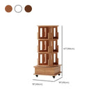 Bibliothèque verticale étroite rotative en bois