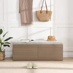 Banc de rangement pour chaussures, meuble à chaussures avec assise rembourrée et deux portes pour entrée
