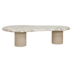 Table basse avec plateau en marbre de forme galet