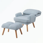 Fauteuil d'appoint et son pouf, avec dossier réglable